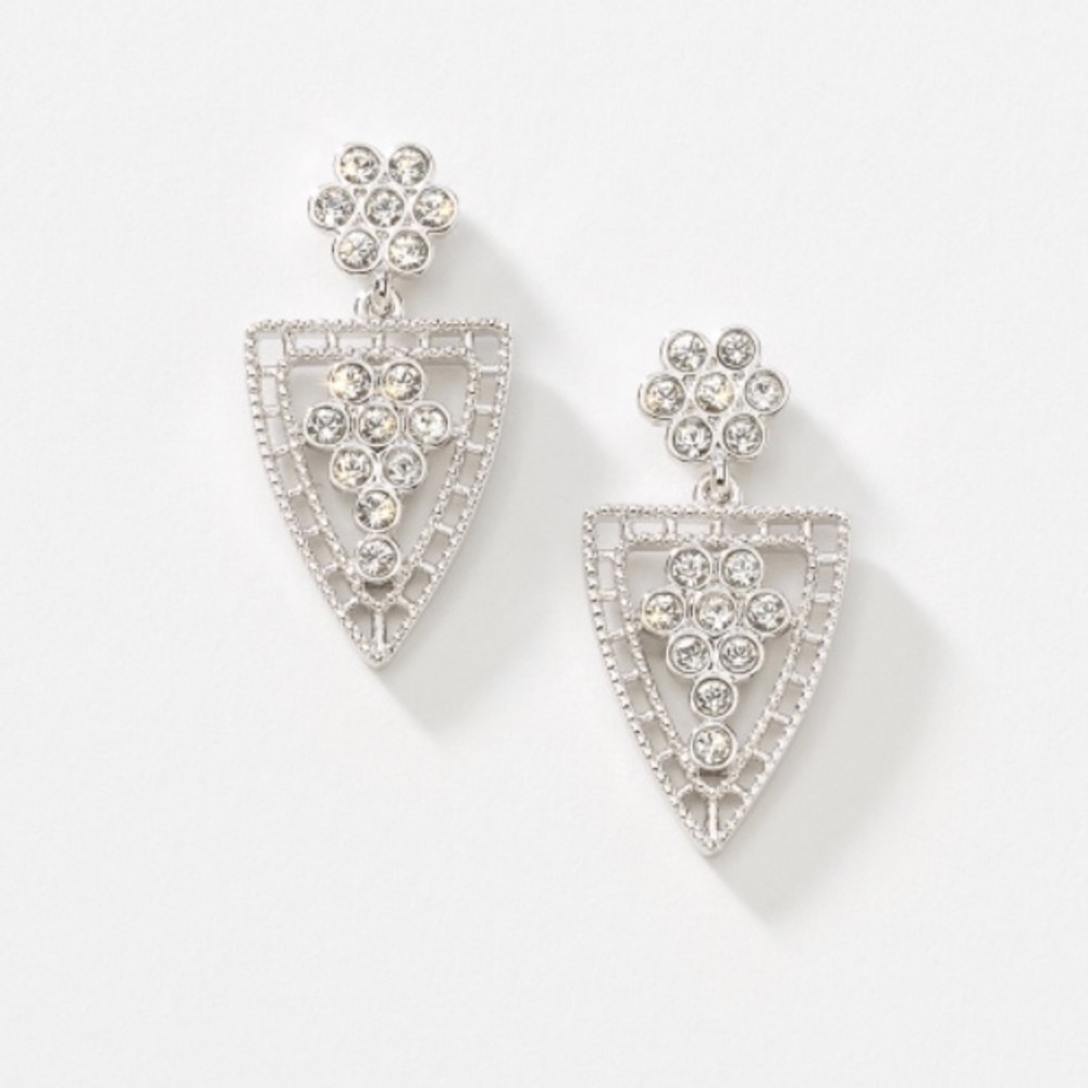 Touchstone Crystal Swarovski Shield Earrings New